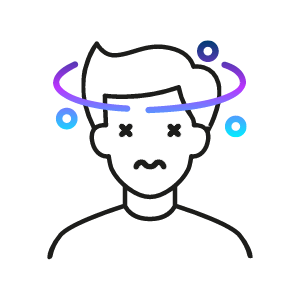 Symbol, das das Gefühl von Schwindel oder Ohnmacht darstellt