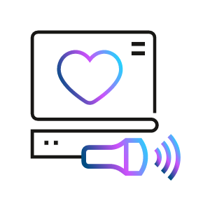 Symbol, das für ein Echokardiogramm steht