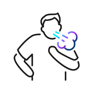 Mann rennt mit Atemnot